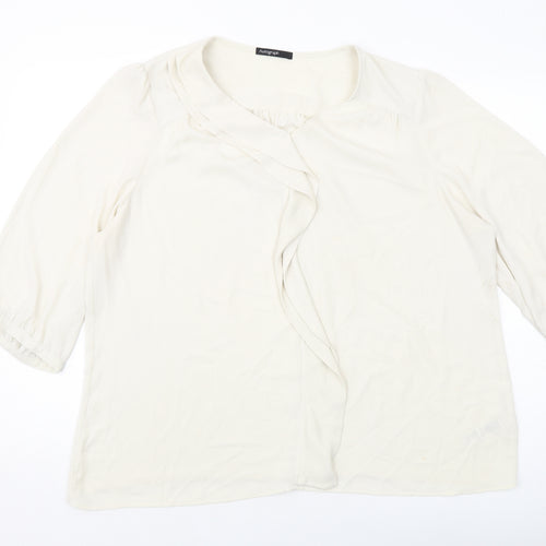 Autograph Womens Beige Polyester Basic Blouse Size 20 Round Neck