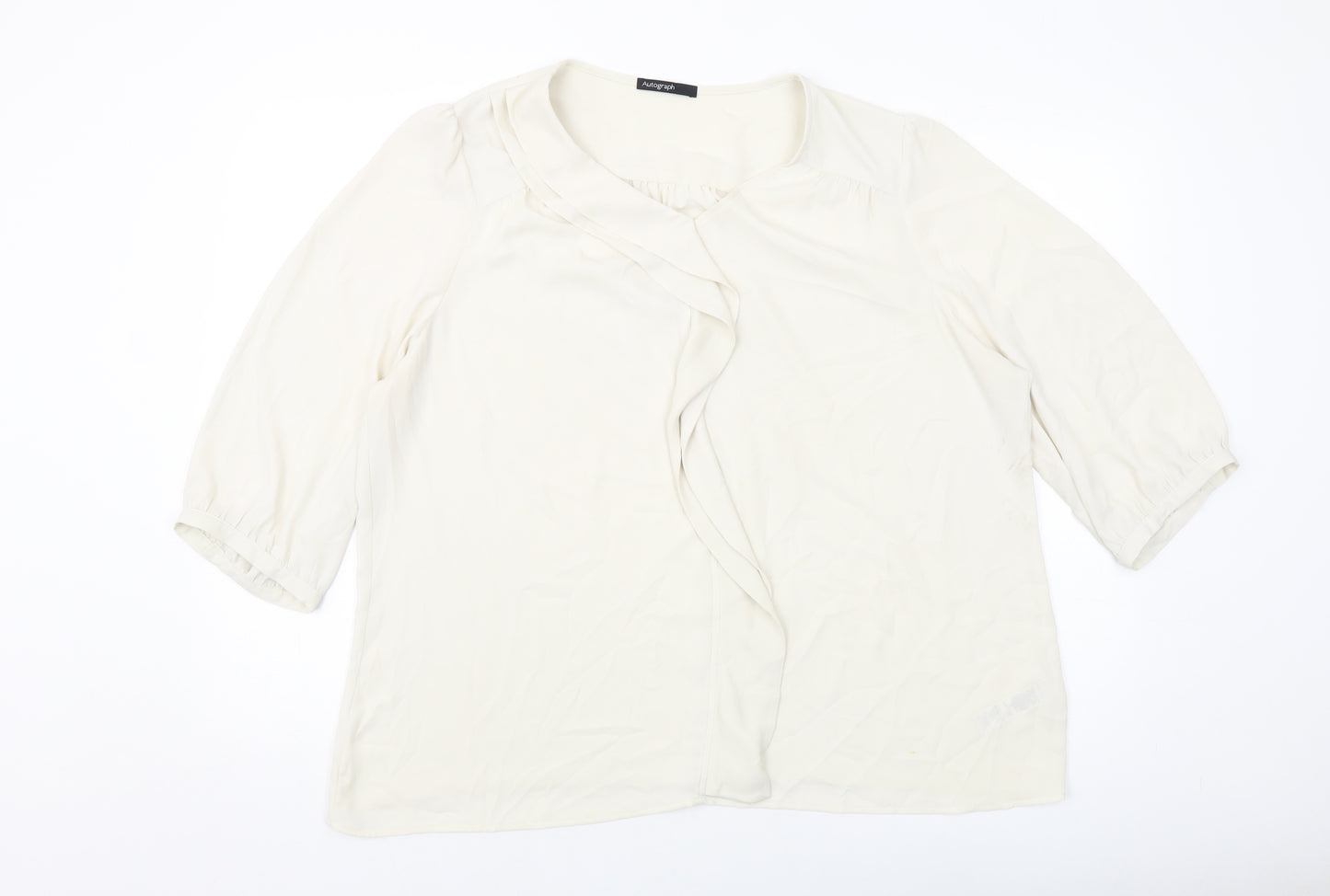 Autograph Womens Beige Polyester Basic Blouse Size 20 Round Neck