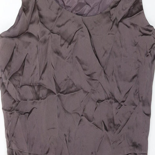 Decjuba Womens Pink Silk A-Line Size 10 Round Neck Zip