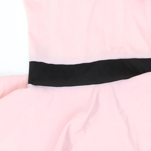 Want That Trend Womens Pink Polyester Bodycon Size 12 One Shoulder Pullover