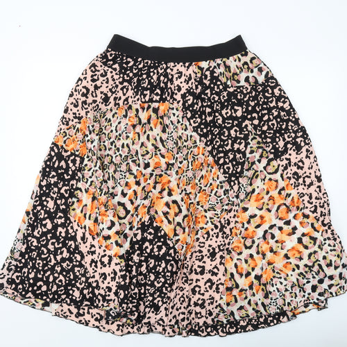 Marks and Spencer Womens Multicoloured Animal Print Polyester A-Line Skirt Size 12