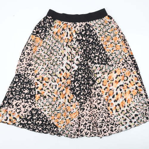 Marks and Spencer Womens Multicoloured Animal Print Polyester A-Line Skirt Size 12