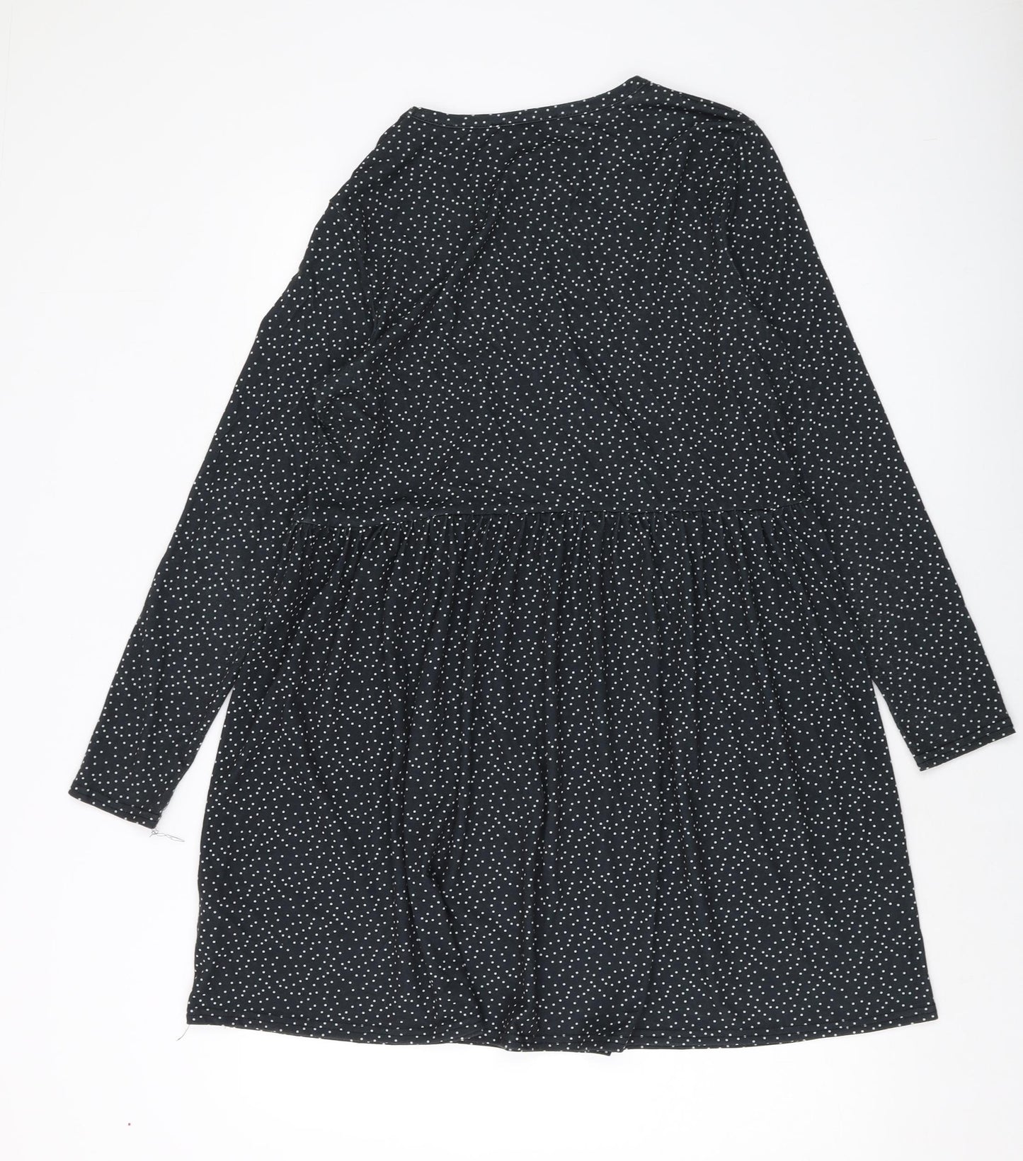 New Look Womens Grey Polka Dot Polyester A-Line Size 14 Round Neck Pullover