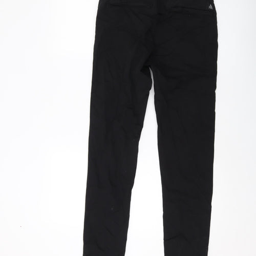 Zara Mens Black Cotton Trousers Size 31 in L29 in Regular Button