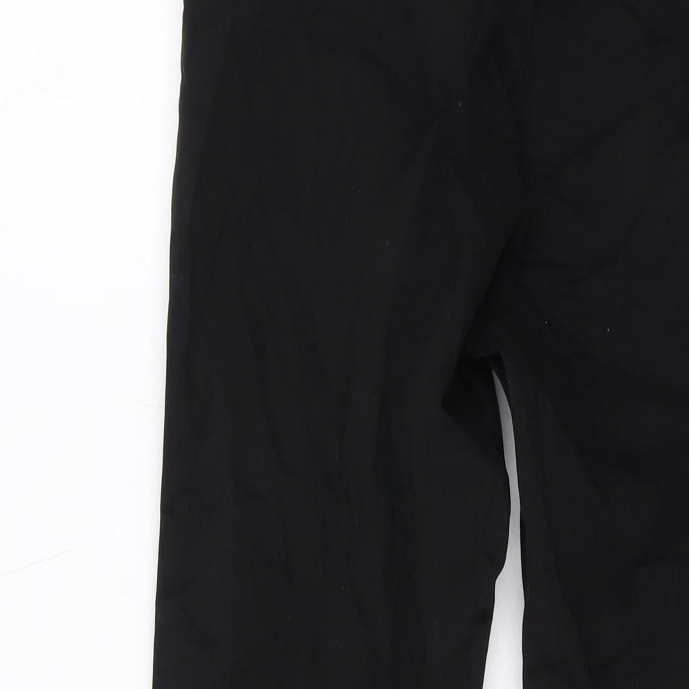 Zara Mens Black Cotton Trousers Size 31 in L29 in Regular Button