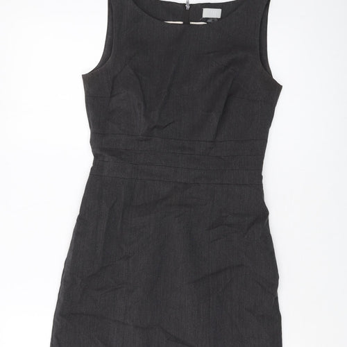 H&M Womens Grey Polyester Mini Size 6 Round Neck Zip
