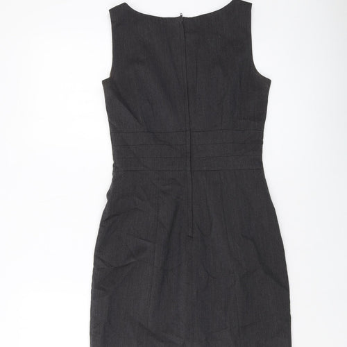 H&M Womens Grey Polyester Mini Size 6 Round Neck Zip