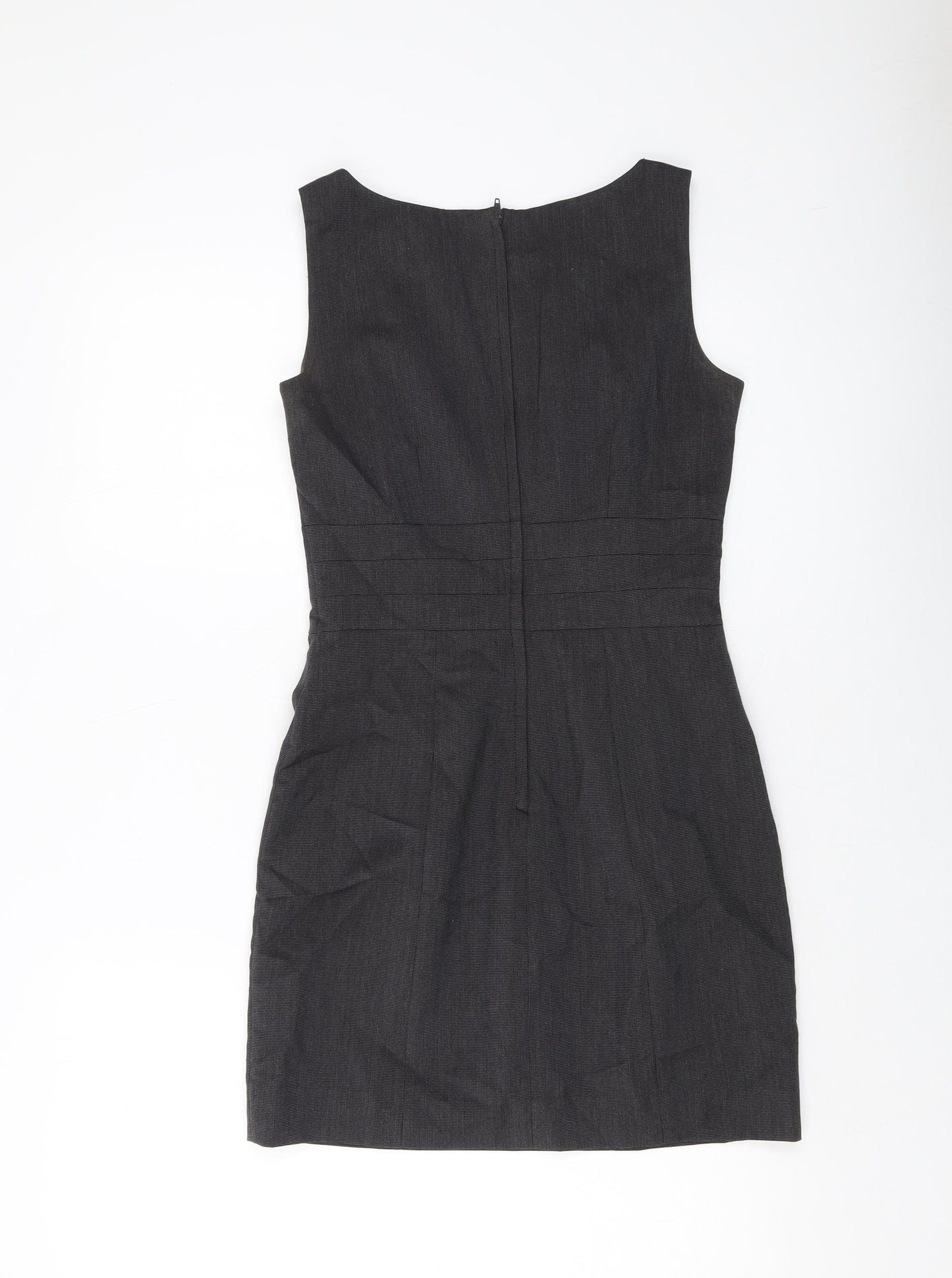 H&M Womens Grey Polyester Mini Size 6 Round Neck Zip