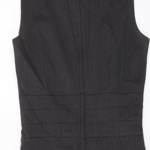 H&M Womens Grey Polyester Mini Size 6 Round Neck Zip