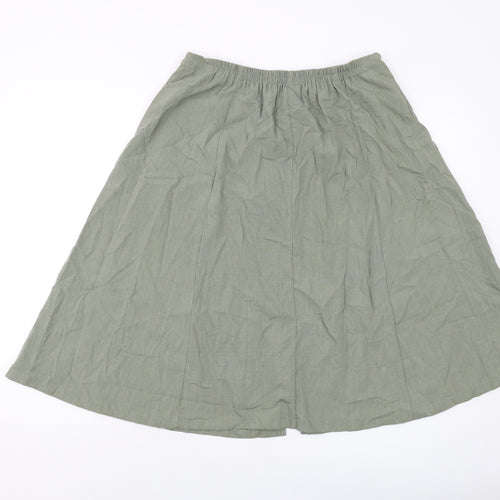 Mackays Womens Green Polyester A-Line Skirt Size 16 Button