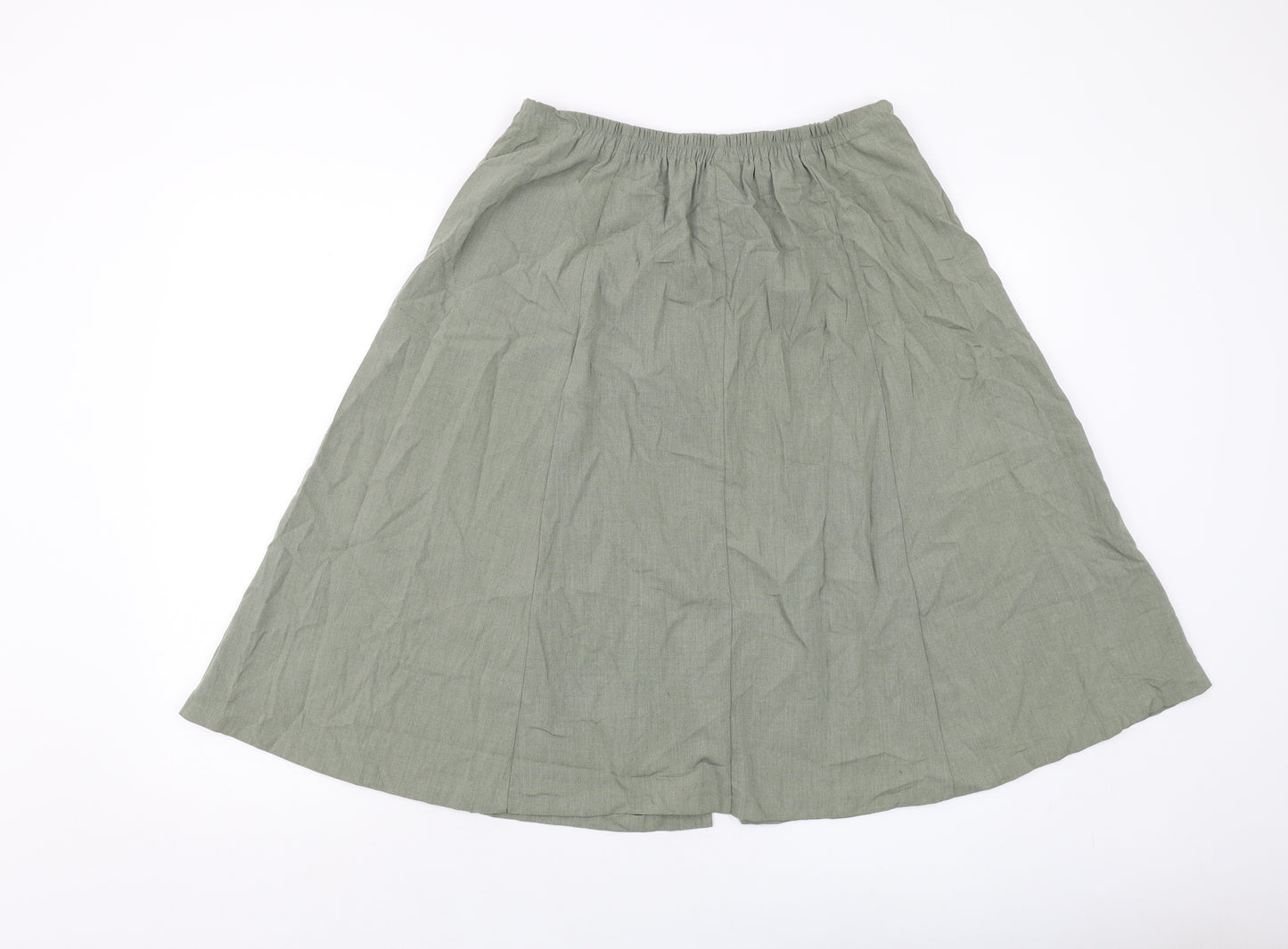 Mackays Womens Green Polyester A-Line Skirt Size 16 Button