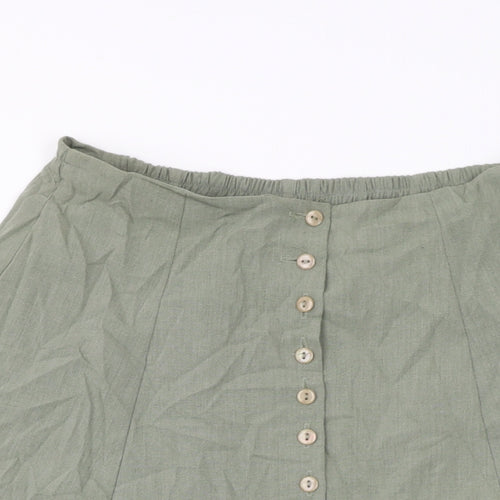 Mackays Womens Green Polyester A-Line Skirt Size 16 Button