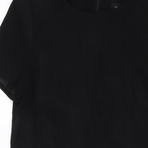 New Look Womens Black Polyester Tank Dress Size 12 Round Neck Zip