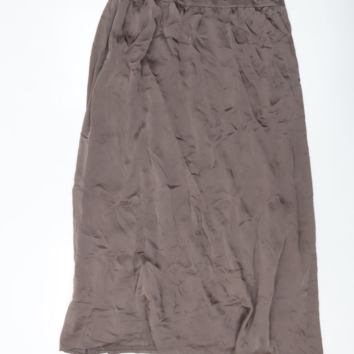 Reiss Womens Brown Polyester A-Line Skirt Size 10 Zip