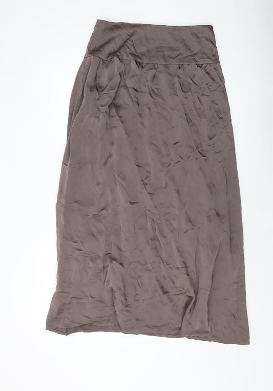 Reiss Womens Brown Polyester A-Line Skirt Size 10 Zip