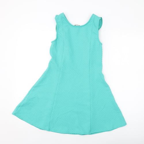 Marks and Spencer Girls Green Polyester A-Line Size 11-12 Years Round Neck Pullover