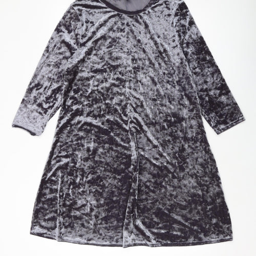 New Look Womens Grey Polyester A-Line Size 16 Round Neck Pullover