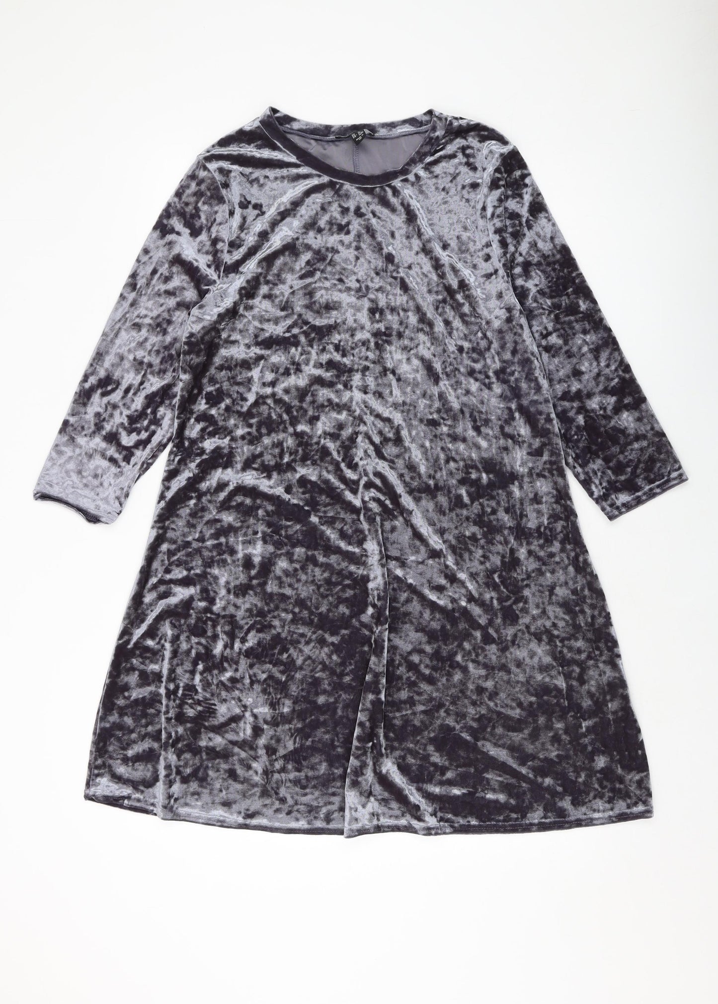 New Look Womens Grey Polyester A-Line Size 16 Round Neck Pullover