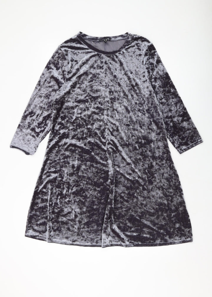 New Look Womens Grey Polyester A-Line Size 16 Round Neck Pullover