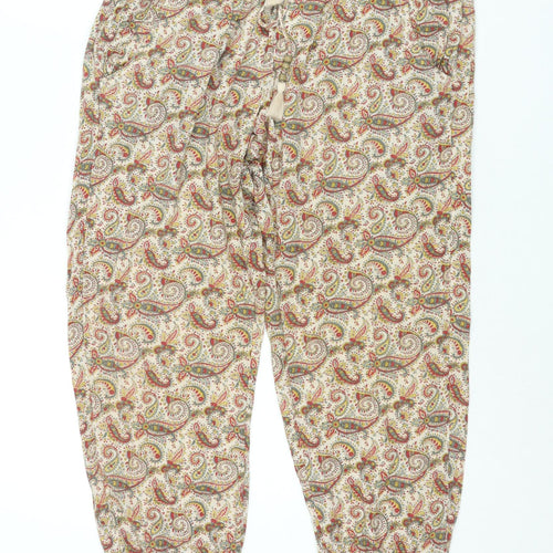 Ralph Lauren Womens Multicoloured Paisley Cotton Harem Trousers Size M L26 in Regular Drawstring