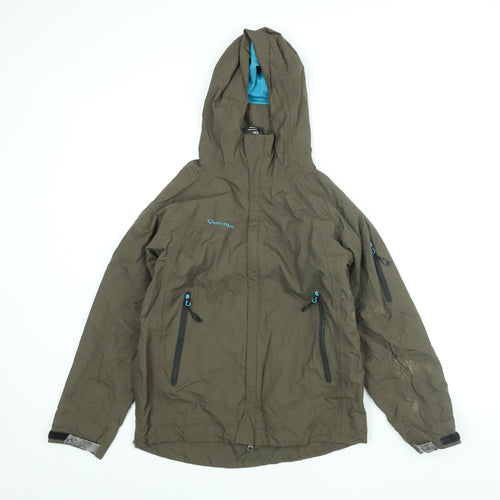 Quechua Boys Brown Windbreaker Coat Size 12 Years Snap - Zipped Underarms Breathable