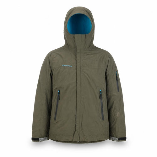 Quechua Boys Brown Windbreaker Coat Size 12 Years Snap - Zipped Underarms Breathable