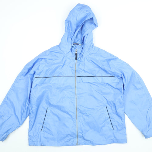 Joie De Vivre Womens Blue Windbreaker Jacket Size 18 Zip