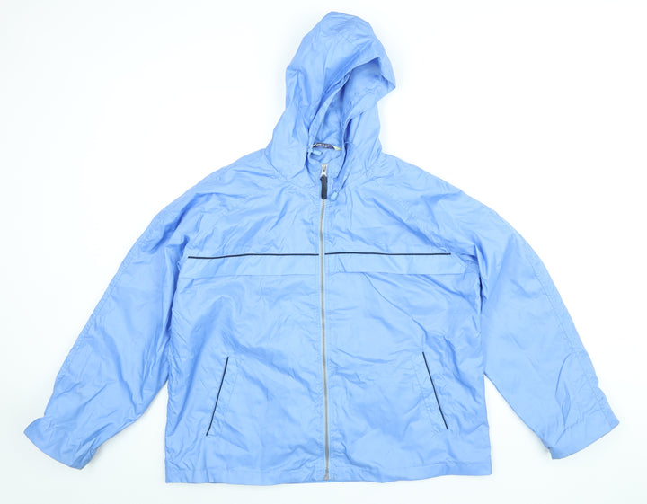 Joie De Vivre Womens Blue Windbreaker Jacket Size 18 Zip