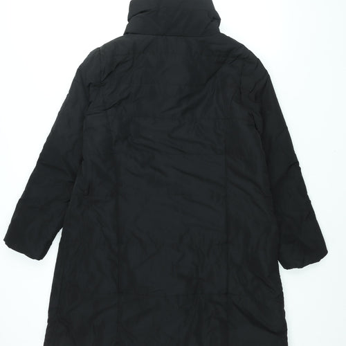 M&Co Womens Black Overcoat Coat Size 14 Zip