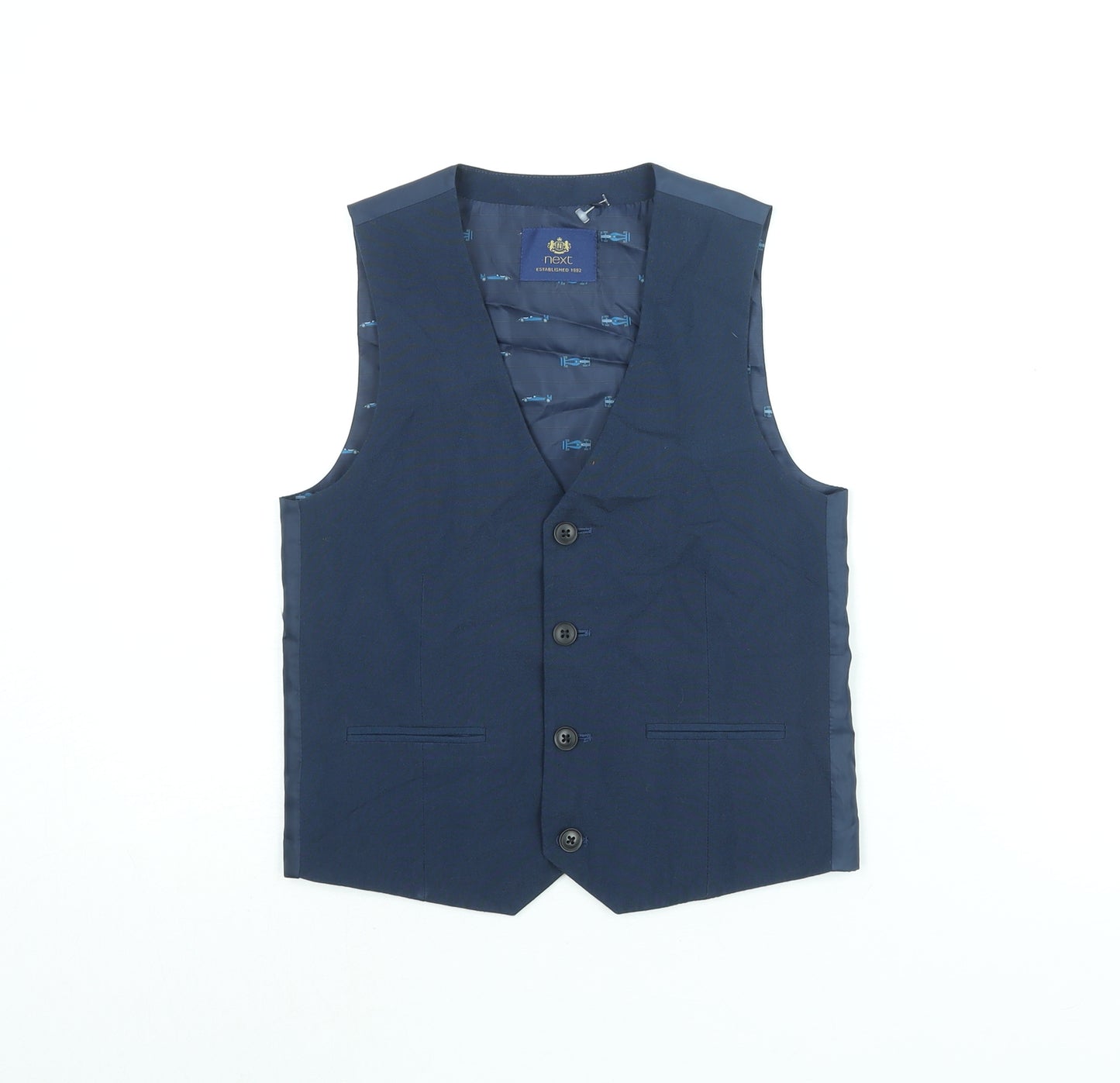 NEXT Boys Blue Jacket Waistcoat Size 9 Years Button