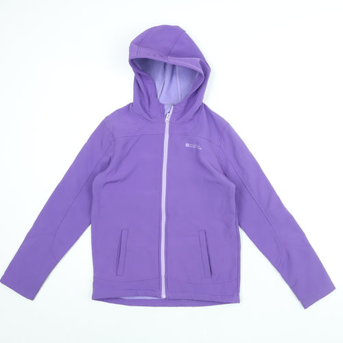 Mountain Warehouse Girls Purple Jacket Size 11-12 Years Zip - Logo Softshell