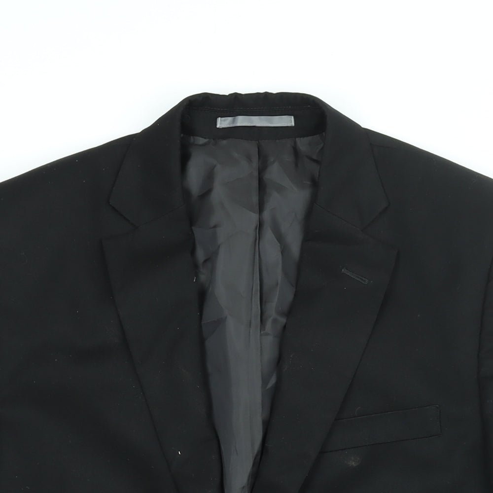 Marks and Spencer Mens Black Polyester Jacket Suit Jacket Size 38 Regular