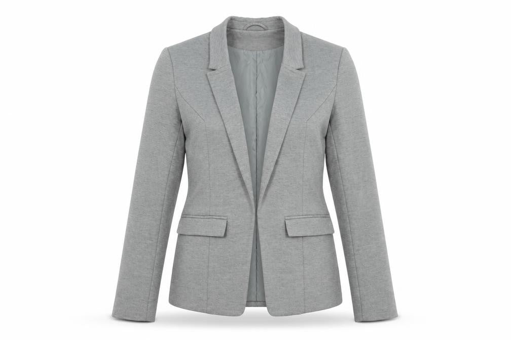 Front view of Oasis women’s grey jacket blazer, size UK 12