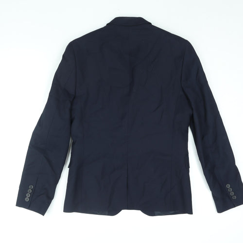 H&M Mens Blue Polyester Jacket Suit Jacket Size 34 Regular