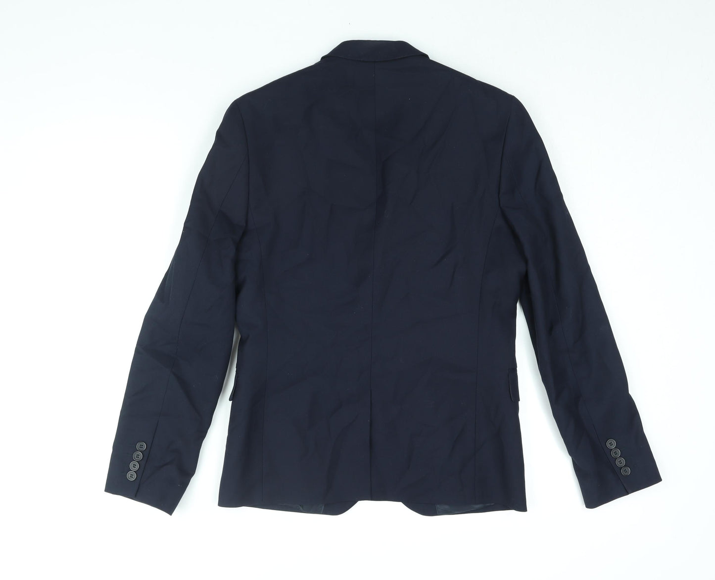 H&M Mens Blue Polyester Jacket Suit Jacket Size 34 Regular