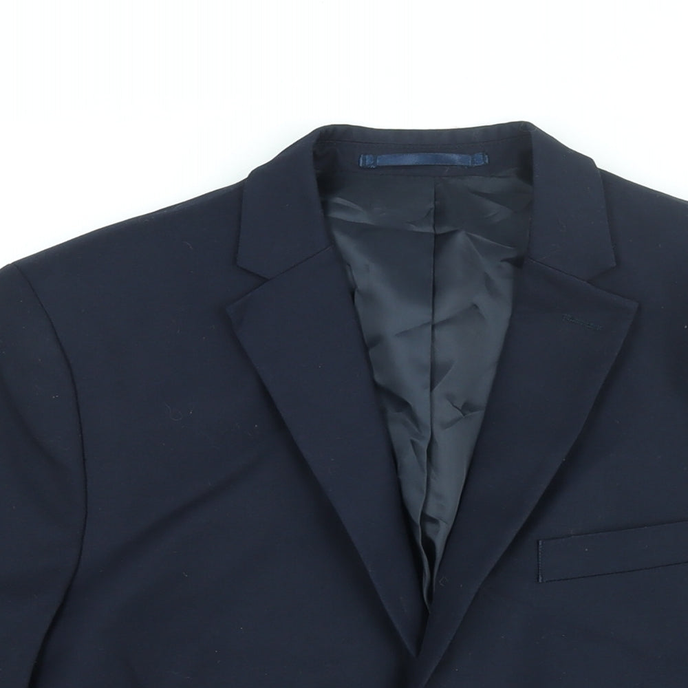 H&M Mens Blue Polyester Jacket Suit Jacket Size 34 Regular