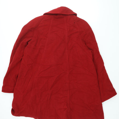 Richards Womens Red Overcoat Coat Size 12 Button - Vintage