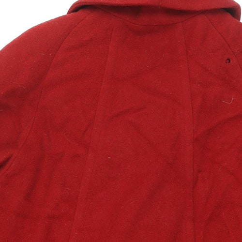 Richards Womens Red Overcoat Coat Size 12 Button - Vintage