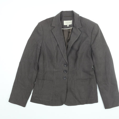 NEXT Womens Brown Jacket Blazer Size 10 Button