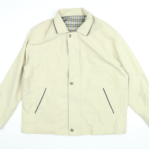 Essentials Mens Beige Jacket Size XL Zip - Vintage