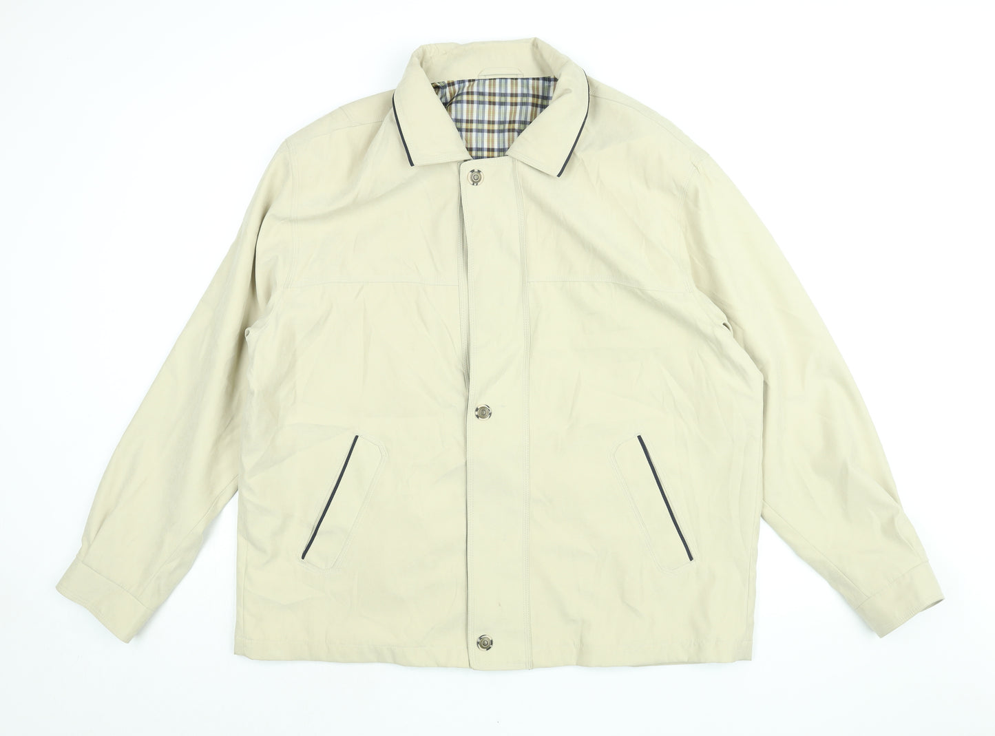 Essentials Mens Beige Jacket Size XL Zip - Vintage