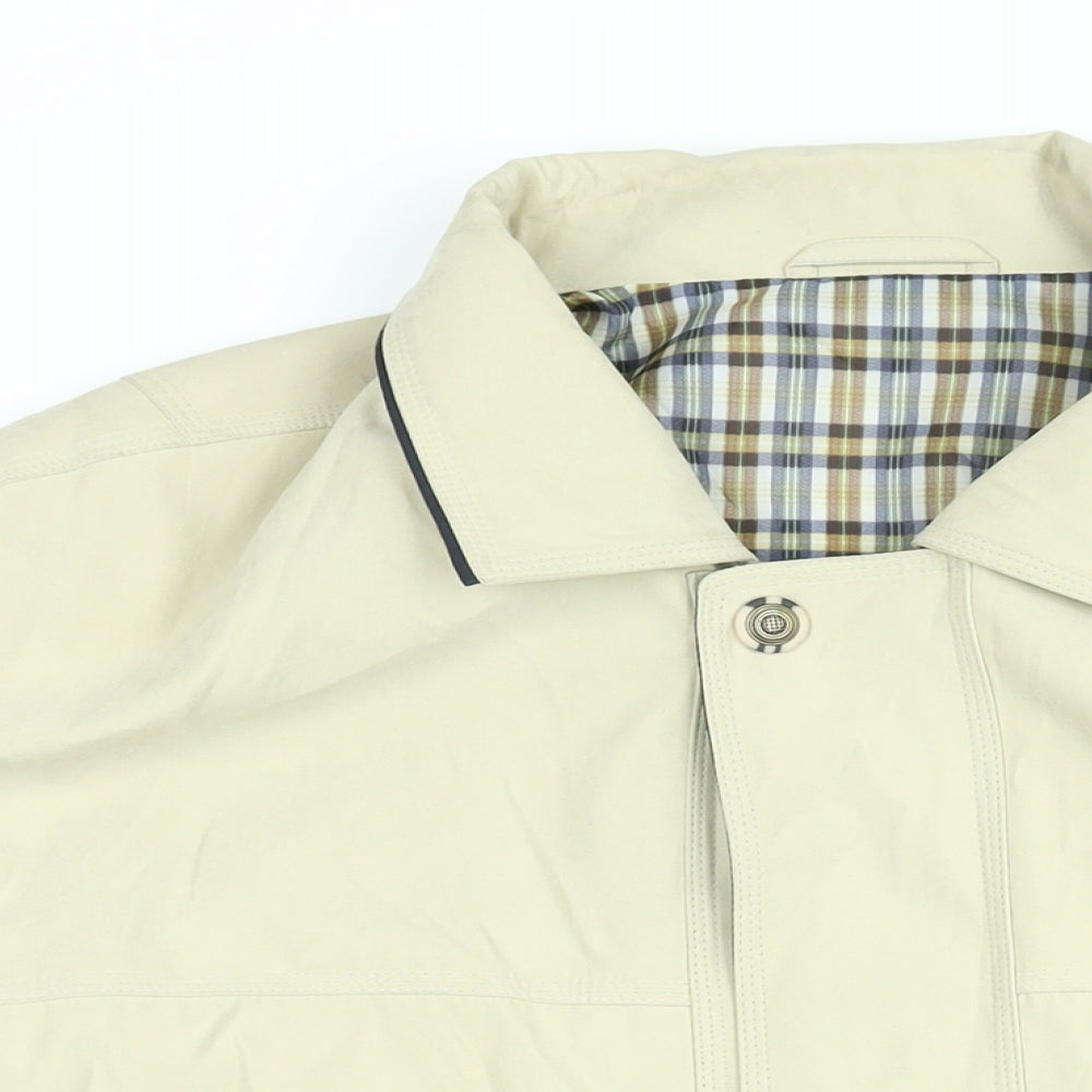 Essentials Mens Beige Jacket Size XL Zip - Vintage