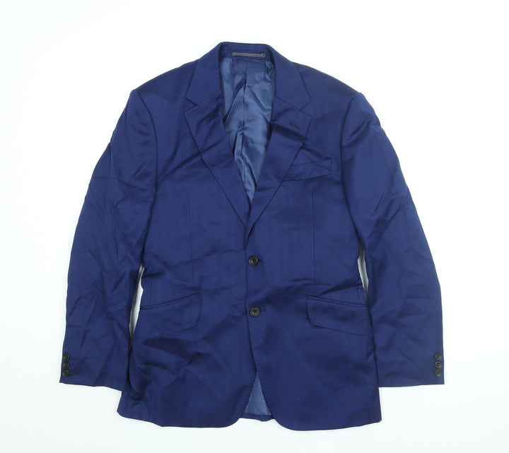 Marks and Spencer Mens Blue Wool Jacket Suit Jacket Size 36 Regular
