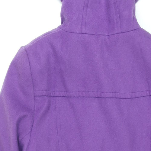 Select Womens Purple Pea Coat Coat Size 12 Toggle - Pleated