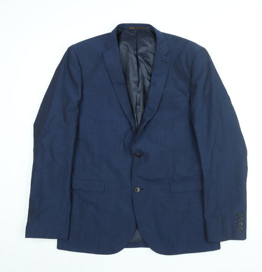 NEXT Mens Blue Wool Jacket Suit Jacket Size 42 Regular