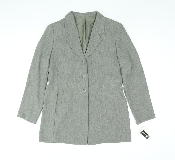 Berkertex Womens Grey Jacket Size 12 Button