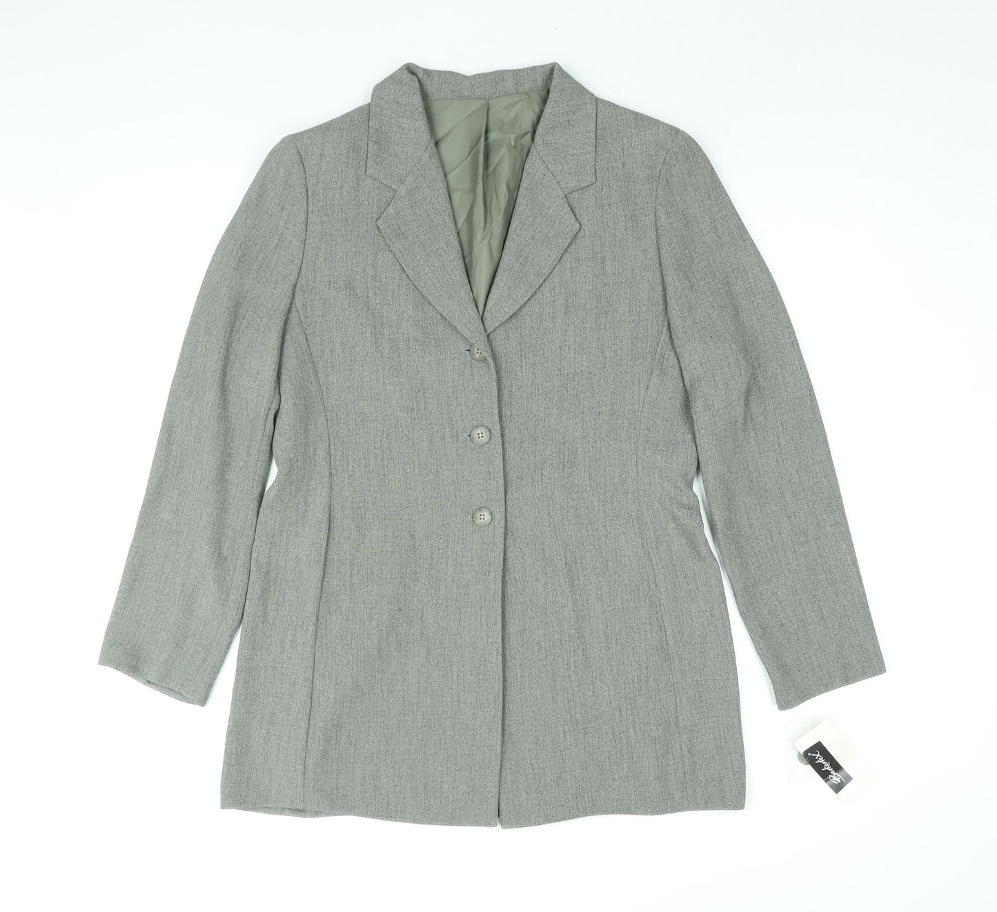 Berkertex Womens Grey Jacket Size 12 Button