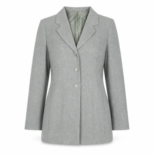 Front view of Berkertex women’s grey jacket, size UK 12, button