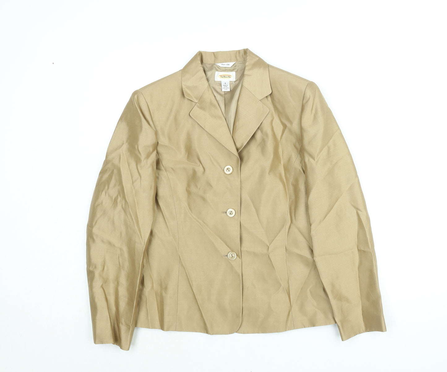 Talbots Womens Gold Jacket Blazer Size 8 Button