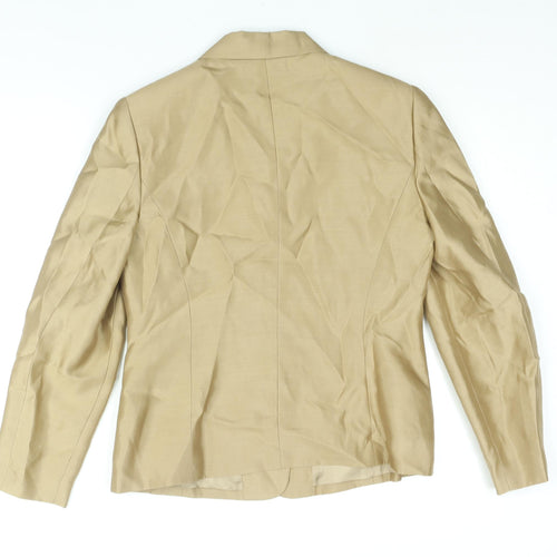 Talbots Womens Gold Jacket Blazer Size 8 Button